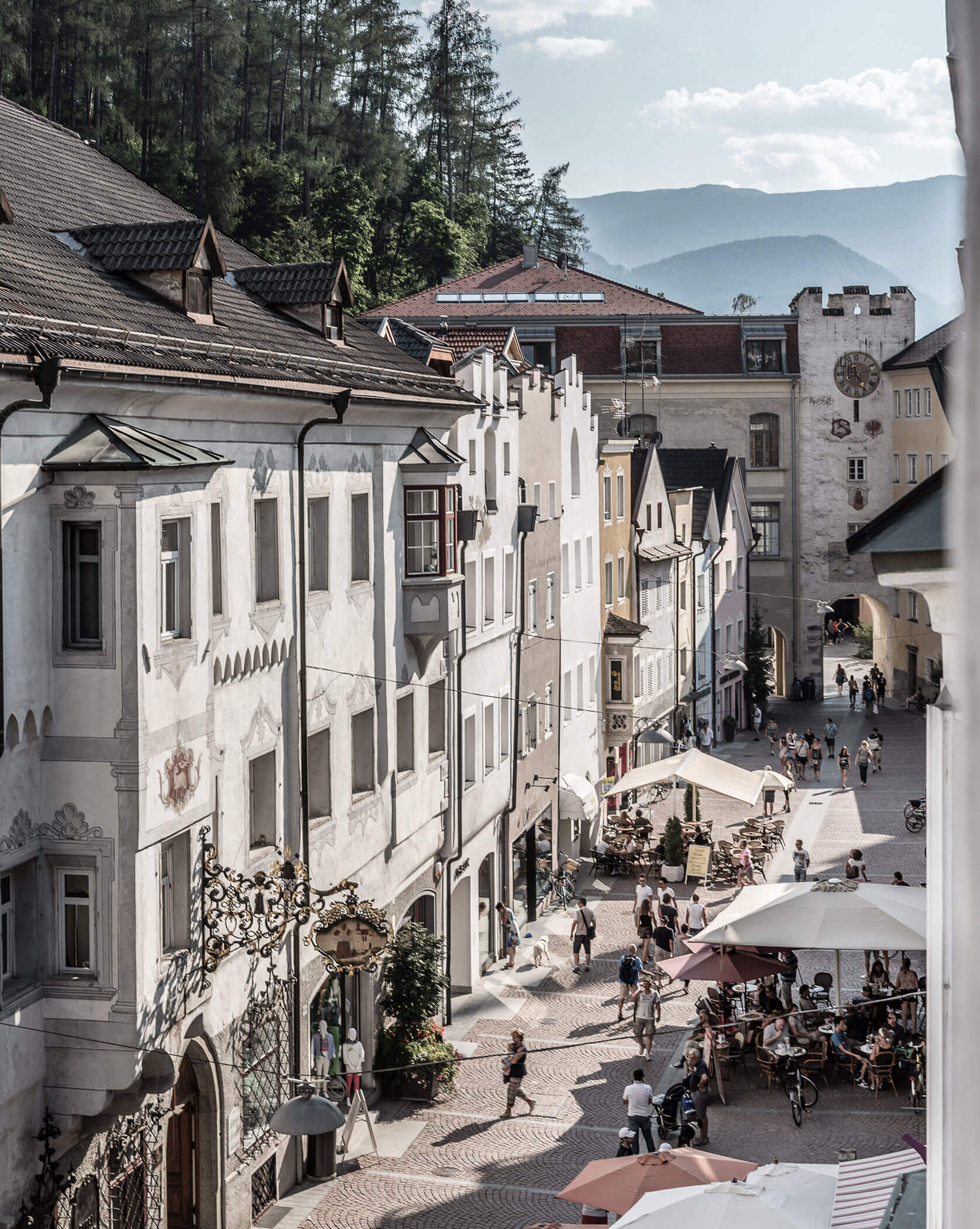 Erlebnisse in Reischach - Kultur - Bruneck Altstadt von oben - Hofergut